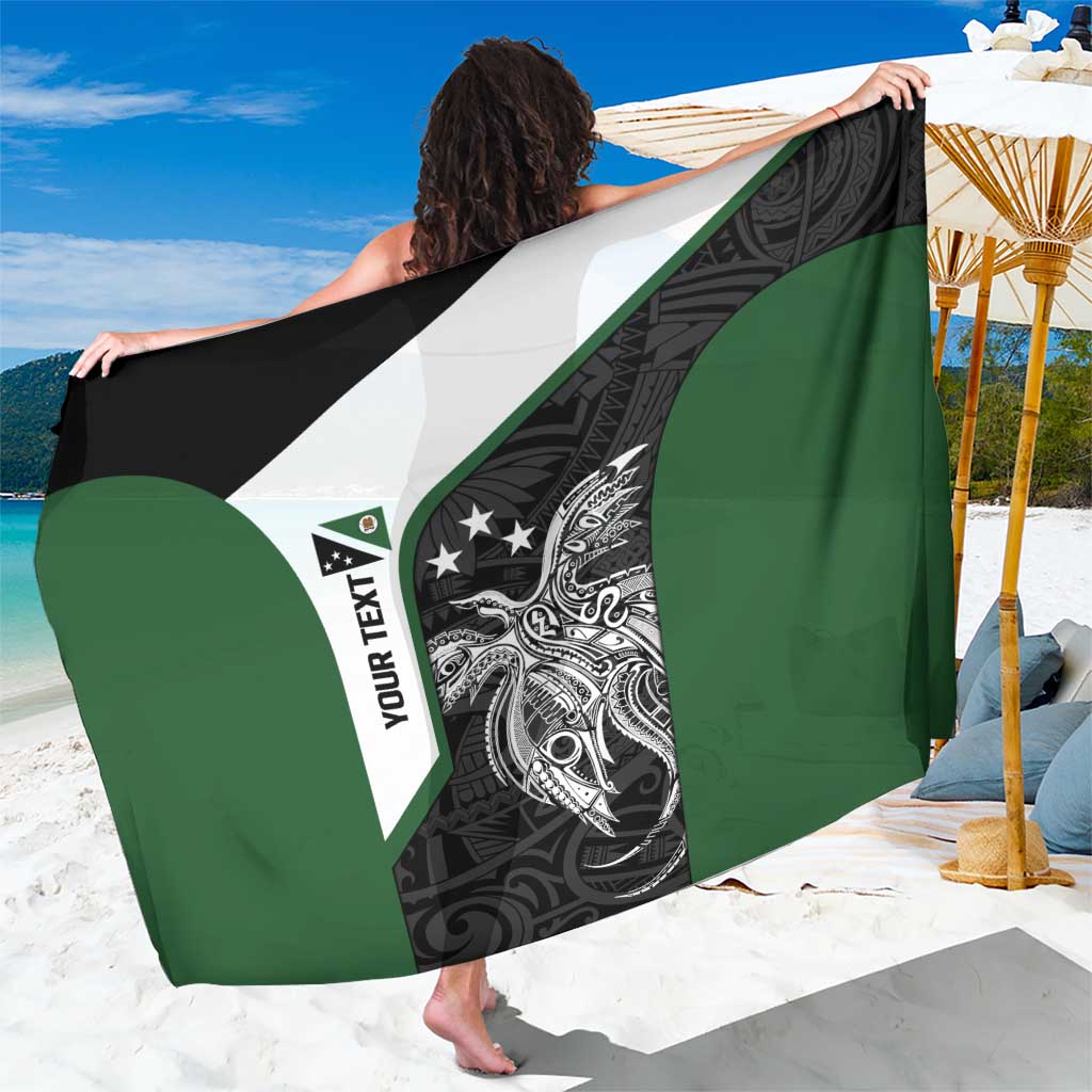 Personalised PNG Western Highlands Province Sarong Bird of Paradise Tattoo Flag Motif LT9 One Size 44 x 66 inches Green - Polynesian Pride