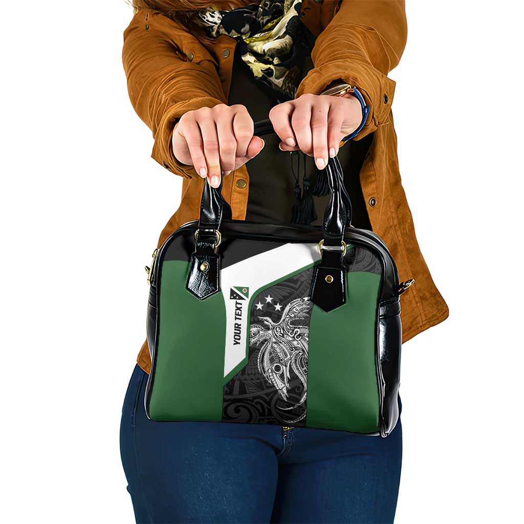 Personalised PNG Western Highlands Province Shoulder Handbag Bird of Paradise Tattoo Flag Motif LT9 One Size Green - Polynesian Pride