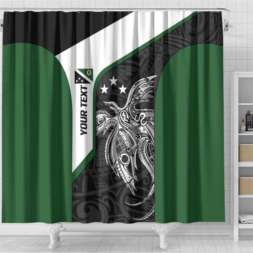 Personalised PNG Western Highlands Province Shower Curtain Bird of Paradise Tattoo Flag Motif LT9 - Polynesian Pride