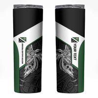 Personalised PNG Western Highlands Province Skinny Tumbler Bird of Paradise Tattoo Flag Motif LT9 Green - Polynesian Pride