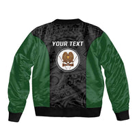 Personalised PNG Western Highlands Province Sleeve Zip Bomber Jacket Bird of Paradise Tattoo Flag Motif LT9 - Polynesian Pride