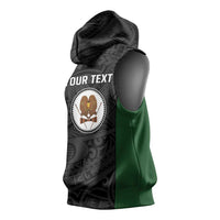 Personalised PNG Western Highlands Province Sleeveless Hoodie Bird of Paradise Tattoo Flag Motif LT9 - Polynesian Pride