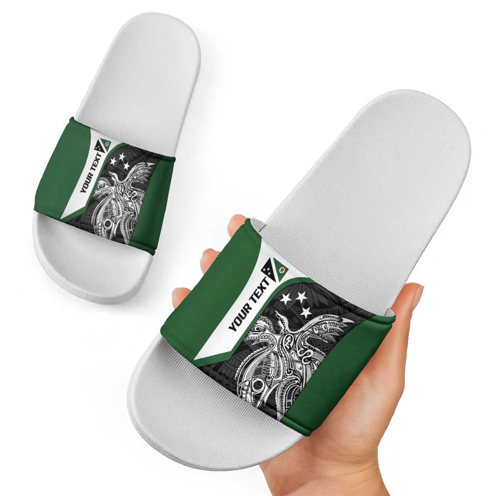 Personalised PNG Western Highlands Province Slide Sandals Bird of Paradise Tattoo Flag Motif LT9 - Polynesian Pride