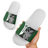 Personalised PNG Western Highlands Province Slide Sandals Bird of Paradise Tattoo Flag Motif LT9 - Polynesian Pride