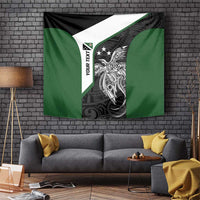 Personalised PNG Western Highlands Province Tapestry Bird of Paradise Tattoo Flag Motif LT9 Green - Polynesian Pride