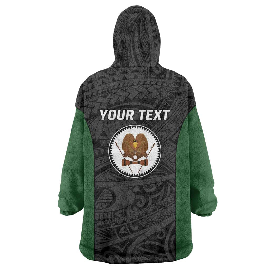 Personalised PNG Western Highlands Province Wearable Blanket Hoodie Bird of Paradise Tattoo Flag Motif LT9 - Polynesian Pride