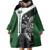 Personalised PNG Western Highlands Province Wearable Blanket Hoodie Bird of Paradise Tattoo Flag Motif LT9 - Polynesian Pride