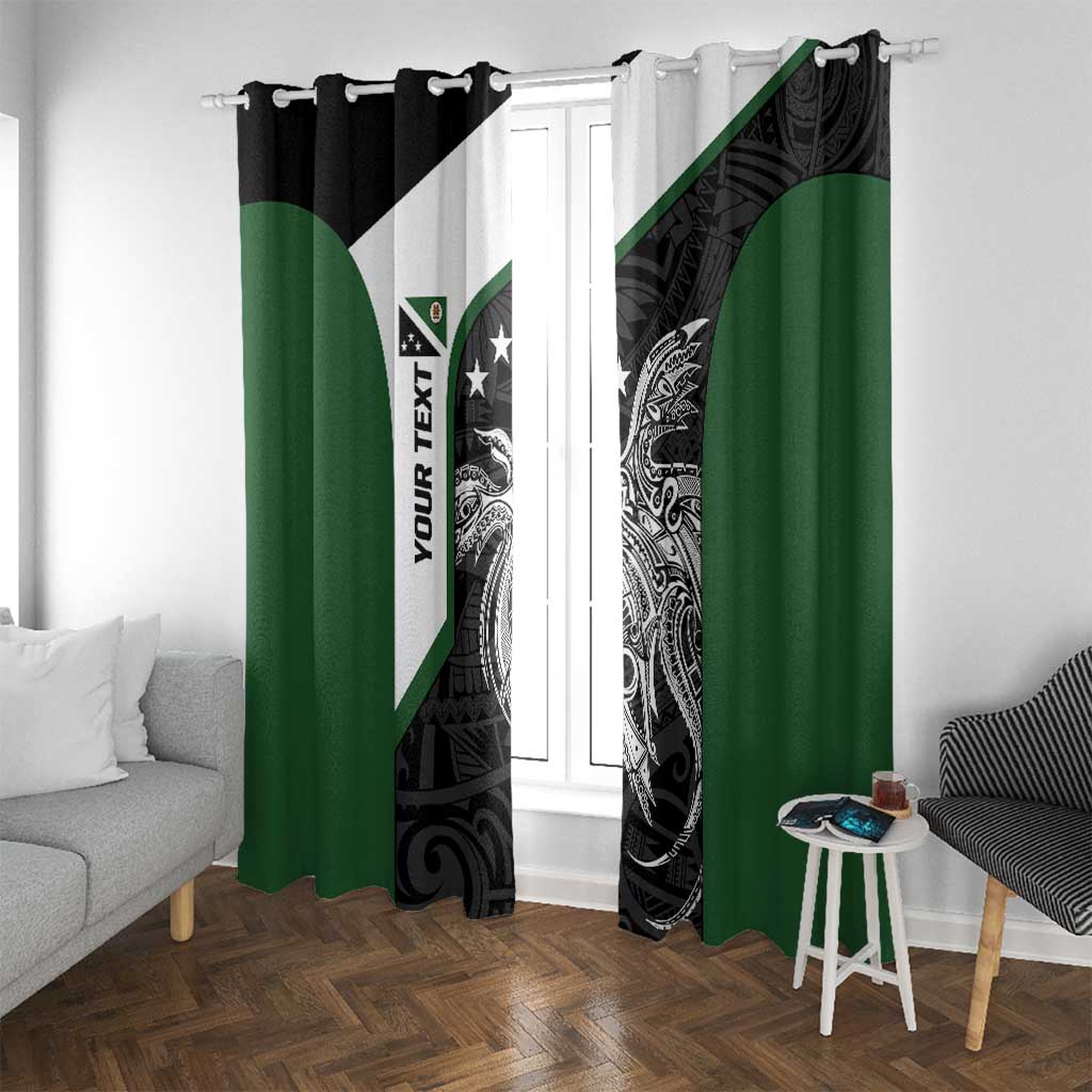 Personalised PNG Western Highlands Province Window Curtain Bird of Paradise Tattoo Flag Motif LT9 With Grommets Green - Polynesian Pride