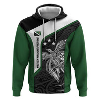 Personalised PNG Western Highlands Province Zip Hoodie Bird of Paradise Tattoo Flag Motif LT9 Pullover Hoodie Green - Polynesian Pride