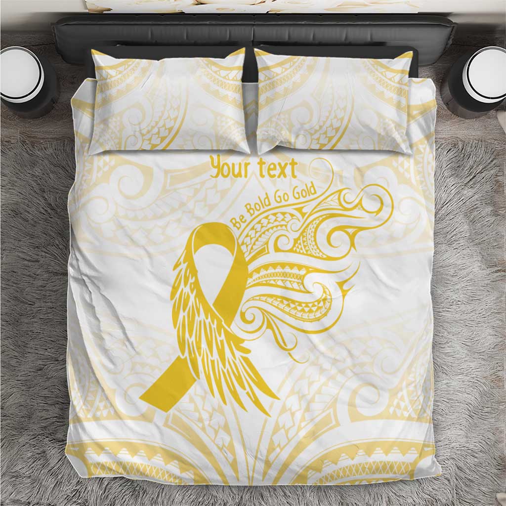 Be Bold Go Gold Polyneisan Ribbon Childhood Personalised Bedding Set LT9 Gold - Polynesian Pride