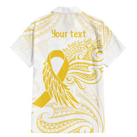 Be Bold Go Gold Polyneisan Ribbon Childhood Personalised Family Matching Mermaid Dress and Hawaiian Shirt LT9 - Polynesian Pride