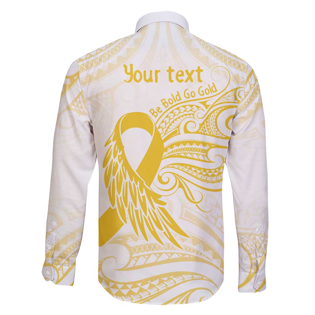 Be Bold Go Gold Polyneisan Ribbon Childhood Personalised Family Matching Mermaid Dress and Hawaiian Shirt LT9 - Polynesian Pride
