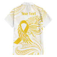 Be Bold Go Gold Polyneisan Ribbon Childhood Personalised Family Matching Puletasi and Hawaiian Shirt LT9 - Polynesian Pride