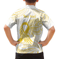 Be Bold Go Gold Polyneisan Ribbon Childhood Personalised Family Matching Summer Maxi Dress and Hawaiian Shirt LT9 - Polynesian Pride