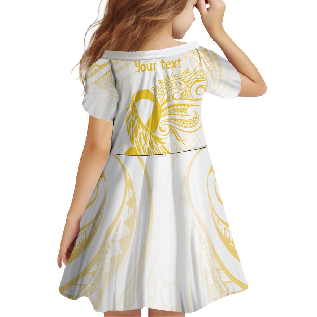 Be Bold Go Gold Polyneisan Ribbon Childhood Personalised Family Matching Summer Maxi Dress and Hawaiian Shirt LT9 - Polynesian Pride