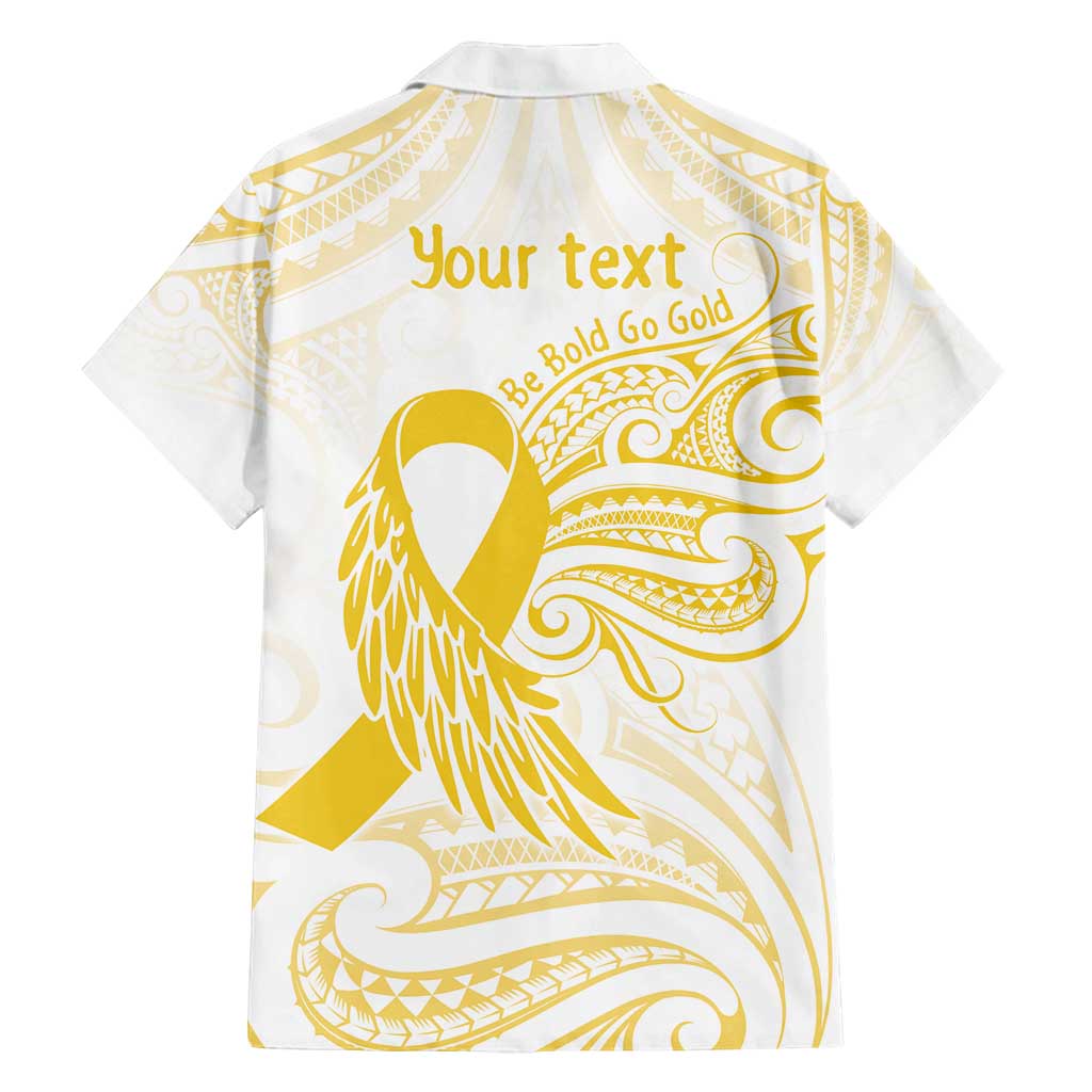 Be Bold Go Gold Polyneisan Ribbon Childhood Personalised Family Matching Tank Maxi Dress and Hawaiian Shirt LT9 - Polynesian Pride
