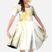 Be Bold Go Gold Polyneisan Ribbon Childhood Personalised Kid Short Sleeve Dress