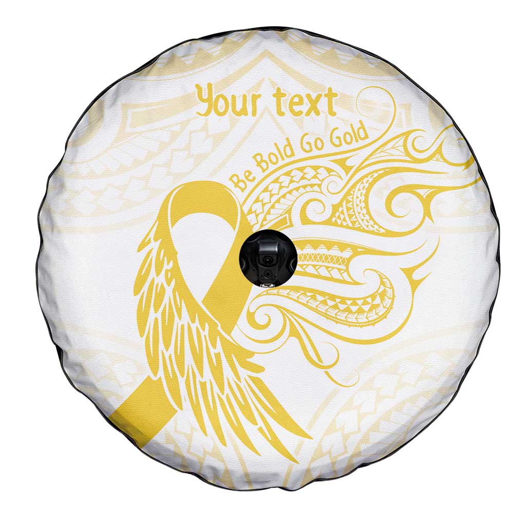 Be Bold Go Gold Polyneisan Ribbon Childhood Personalised Spare Tire Cover