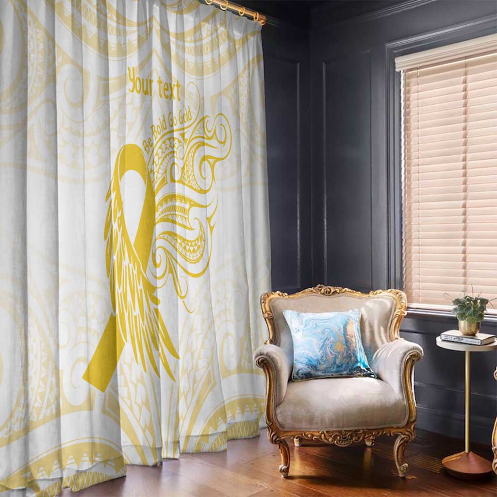 Be Bold Go Gold Polyneisan Ribbon Childhood Personalised Window Curtain