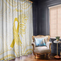 Be Bold Go Gold Polyneisan Ribbon Childhood Personalised Window Curtain