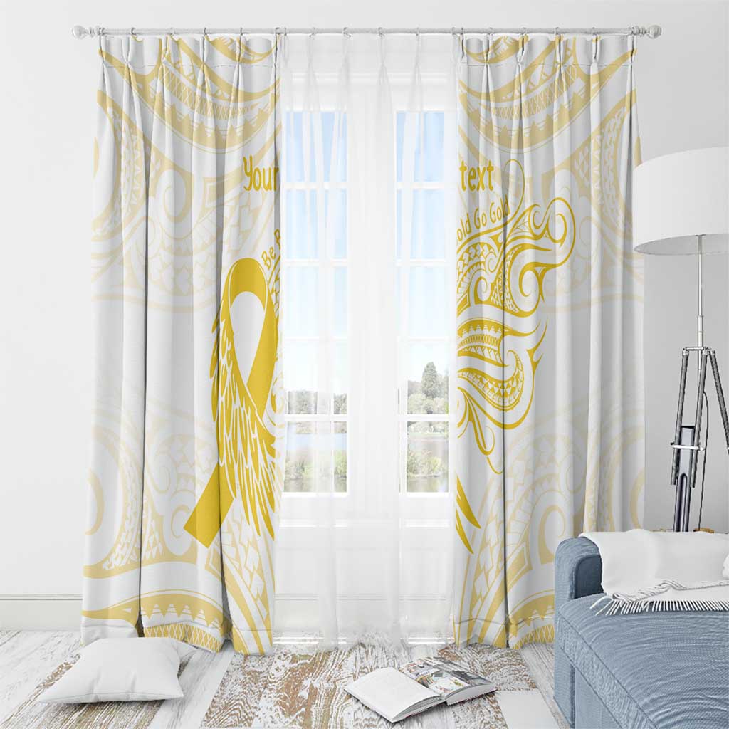 Be Bold Go Gold Polyneisan Ribbon Childhood Personalised Window Curtain