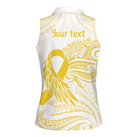 Be Bold Go Gold Polyneisan Ribbon Childhood Personalised Women Sleeveless Polo Shirt