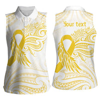 Be Bold Go Gold Polyneisan Ribbon Childhood Personalised Women Sleeveless Polo Shirt