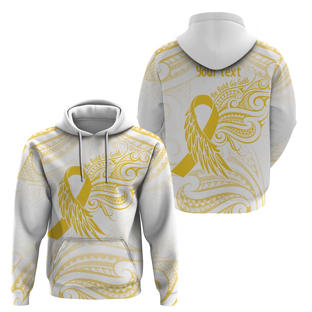Be Bold Go Gold Polyneisan Ribbon Childhood Personalised Zip Hoodie LT9 - Polynesian Pride