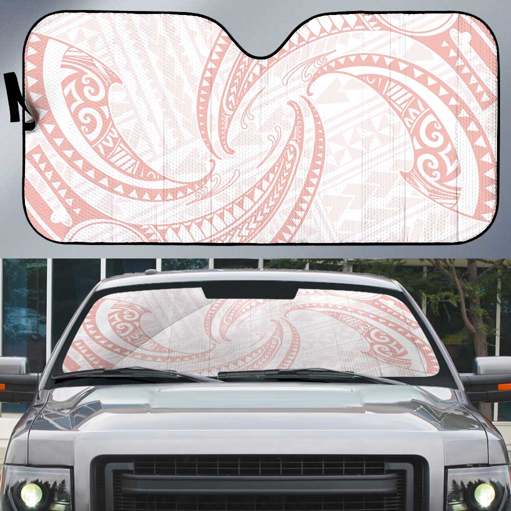 White Sunday Lotu Tamaiti Auto Sun Shade Polynesian Wave Pastel Blush LT9 Blush - Polynesian Pride