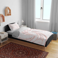White Sunday Lotu Tamaiti Bedding Set Polynesian Wave Pastel Blush - Polynesian Pride