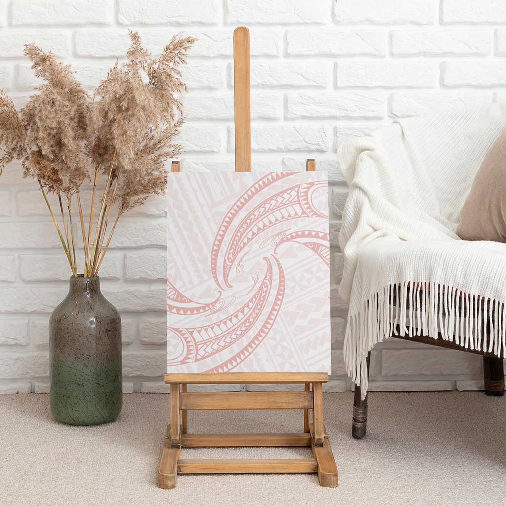 White Sunday Lotu Tamaiti Canvas Wall Art Polynesian Wave Pastel Blush - Polynesian Pride