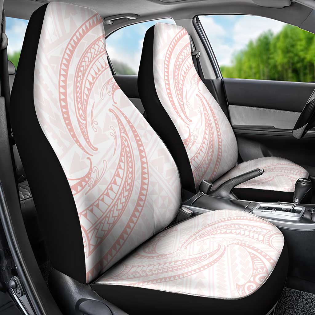 White Sunday Lotu Tamaiti Car Seat Cover Polynesian Wave Pastel Blush LT9 - Polynesian Pride