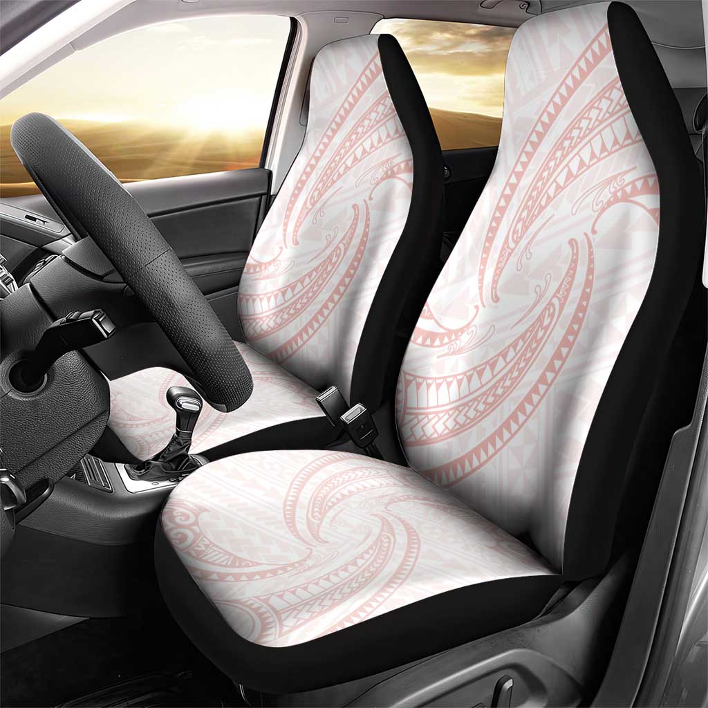 White Sunday Lotu Tamaiti Car Seat Cover Polynesian Wave Pastel Blush LT9 - Polynesian Pride