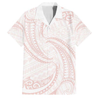 White Sunday Lotu Tamaiti Family Matching Long Sleeve Bodycon Dress and Hawaiian Shirt Polynesian Wave Pastel Blush LT9 Dad's Shirt - Short Sleeve Blush - Polynesian Pride