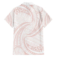 White Sunday Lotu Tamaiti Family Matching Long Sleeve Bodycon Dress and Hawaiian Shirt Polynesian Wave Pastel Blush LT9 - Polynesian Pride