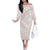 White Sunday Lotu Tamaiti Family Matching Off The Shoulder Long Sleeve Dress and Hawaiian Shirt Polynesian Wave Pastel Blush - Polynesian Pride