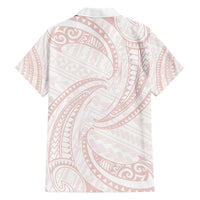 White Sunday Lotu Tamaiti Family Matching Short Sleeve Bodycon Dress and Hawaiian Shirt Polynesian Wave Pastel Blush LT9 - Polynesian Pride