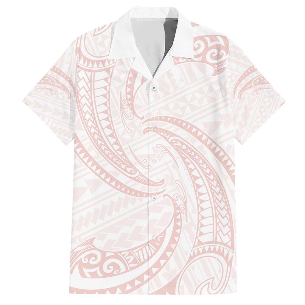 White Sunday Lotu Tamaiti Hawaiian Shirt Polynesian Wave Pastel Blush LT9 Blush - Polynesian Pride