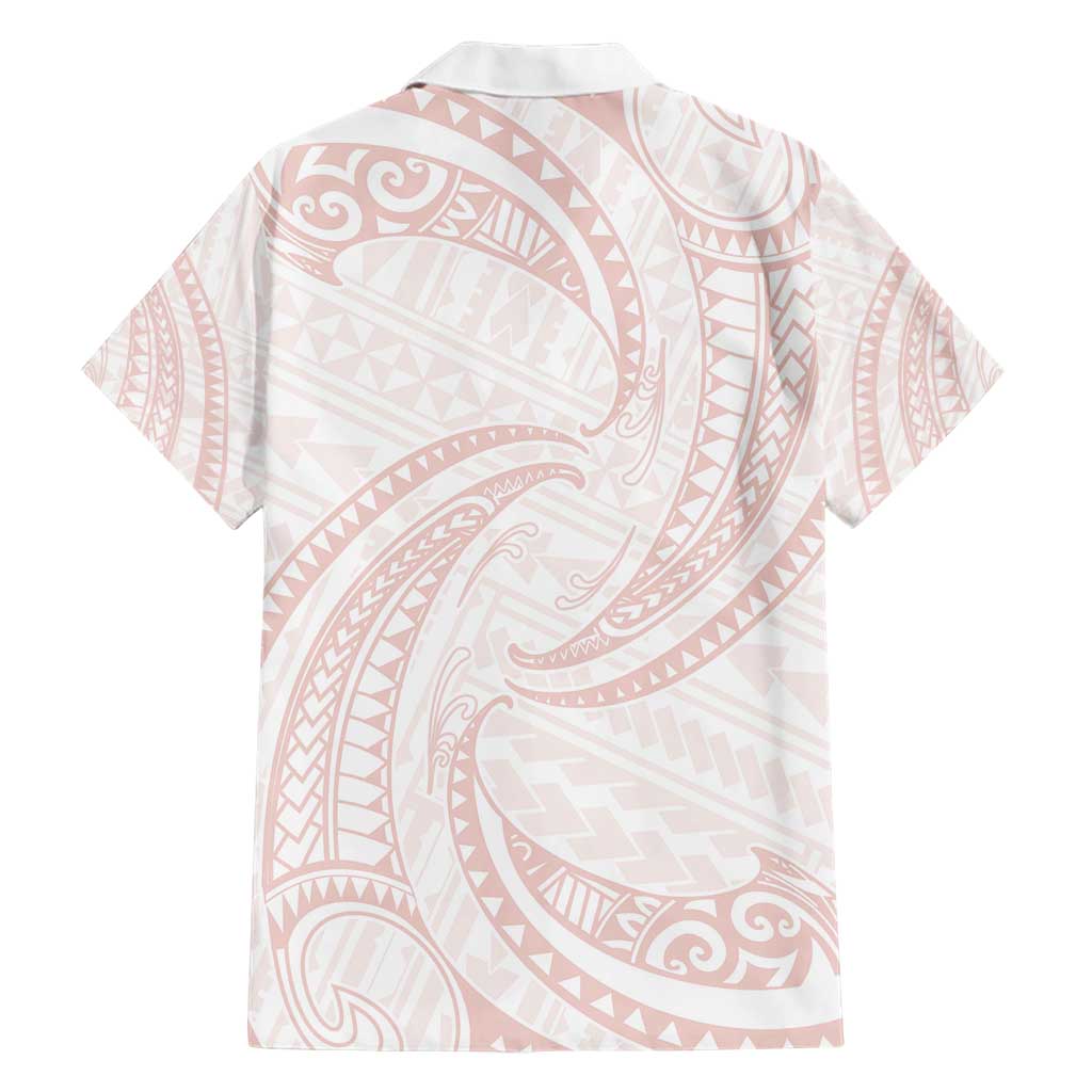 White Sunday Lotu Tamaiti Hawaiian Shirt Polynesian Wave Pastel Blush LT9 - Polynesian Pride