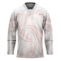 White Sunday Lotu Tamaiti Hockey Jersey Polynesian Wave Pastel Blush - Polynesian Pride
