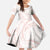 White Sunday Lotu Tamaiti Kid Short Sleeve Dress Polynesian Wave Pastel Blush - Polynesian Pride