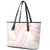 White Sunday Lotu Tamaiti Leather Tote Bag Polynesian Wave Pastel Blush - Polynesian Pride