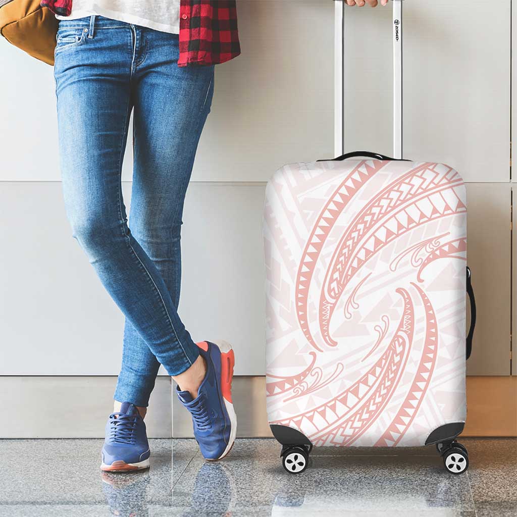 White Sunday Lotu Tamaiti Luggage Cover Polynesian Wave Pastel Blush - Polynesian Pride