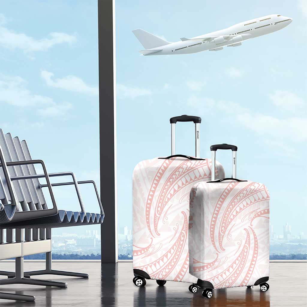 White Sunday Lotu Tamaiti Luggage Cover Polynesian Wave Pastel Blush - Polynesian Pride
