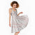 White Sunday Lotu Tamaiti Midi Dress Polynesian Wave Pastel Blush - Polynesian Pride
