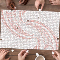 White Sunday Lotu Tamaiti Puzzle Polynesian Wave Pastel Blush - Polynesian Pride