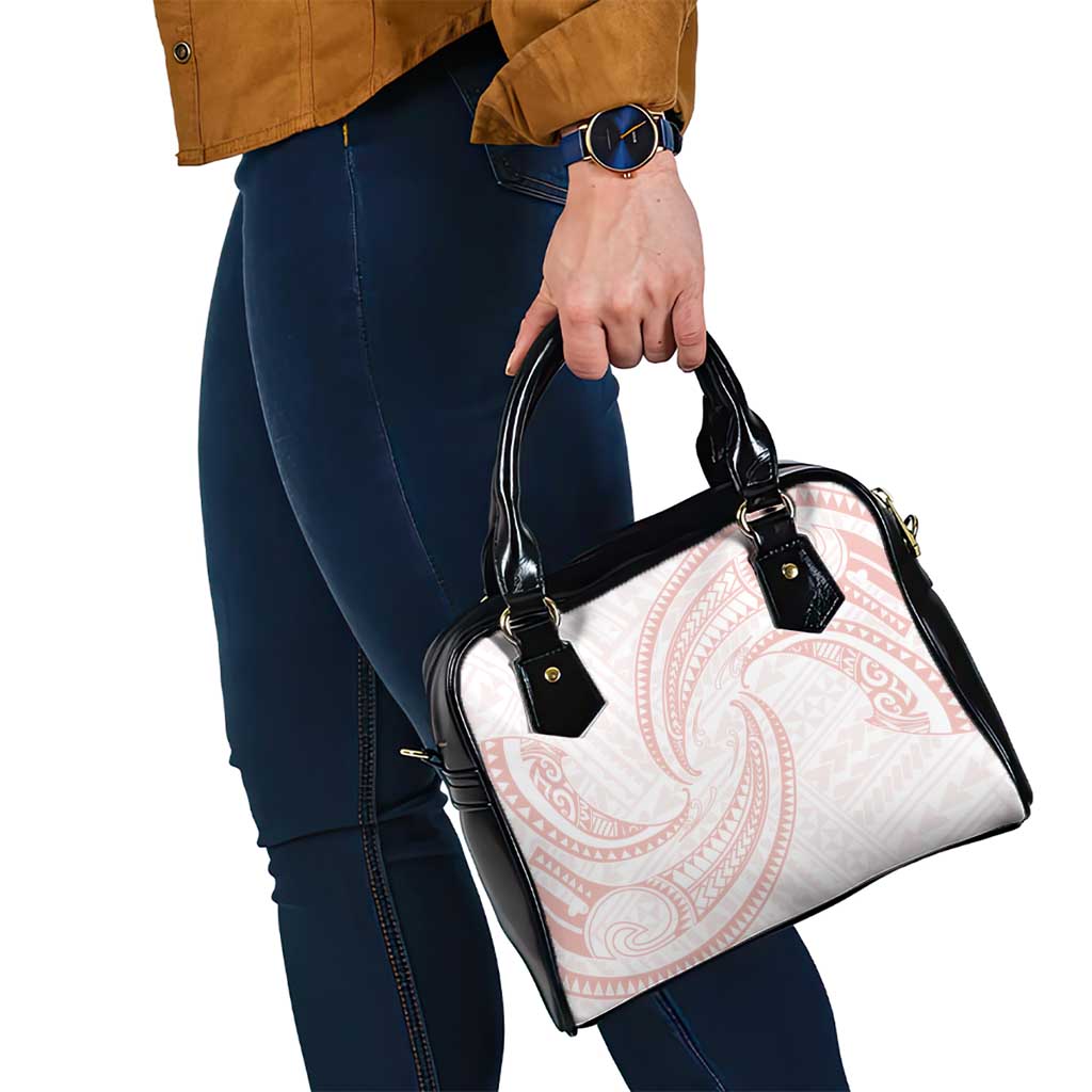 White Sunday Lotu Tamaiti Shoulder Handbag Polynesian Wave Pastel Blush - Polynesian Pride
