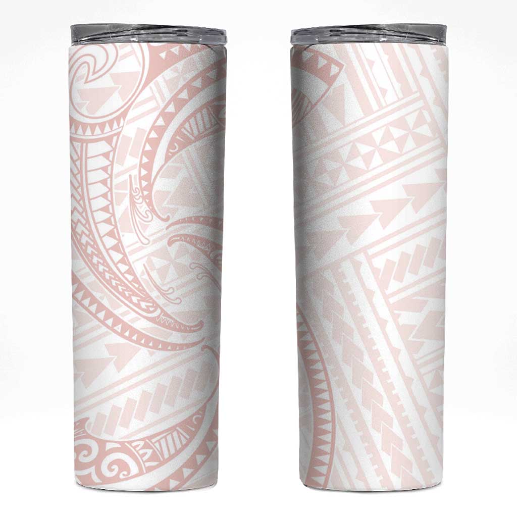 White Sunday Lotu Tamaiti Skinny Tumbler Polynesian Wave Pastel Blush LT9 Blush - Polynesian Pride