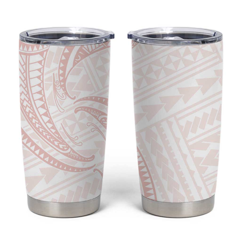 White Sunday Lotu Tamaiti Tumbler Cup Polynesian Wave Pastel Blush LT9 Blush - Polynesian Pride