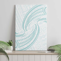 White Sunday Lotu Tamaiti Canvas Wall Art Polynesian Wave Pastel Cyan LT9 - Polynesian Pride